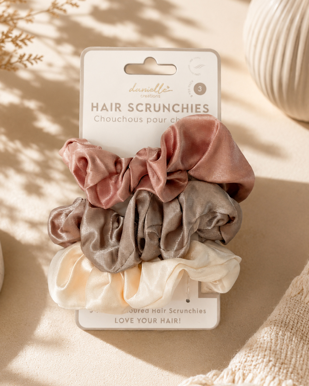 Σετ 3 Σατέν Scrunchies Μαλλιών, Danielle Creations - By Upper Canada