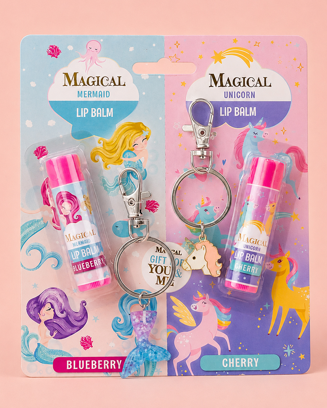 Σετ Περιποίησης με 2 Lip Balm και 2 Μπρελόκ, Μονόκερος και Γοργόνα - Accentra 1 Σετ Περιποίησης με 2 Lip Balm και 2 Μπρελόκ, Μονόκερος και Γοργόνα - Accentra